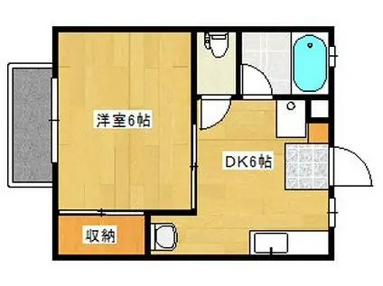 フローレンス2番館(1K/1階)の間取り写真