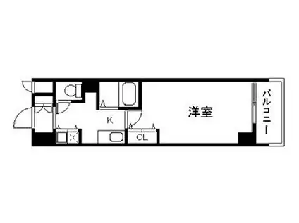 カスタリア三宮(1K/10階)の間取り写真