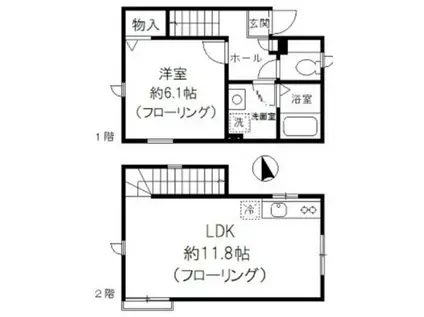 シェソワ(1LDK/1階)の間取り写真