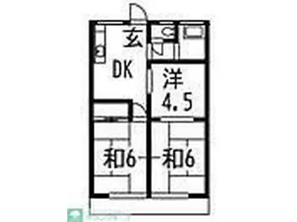 鷹の羽コーポ(3DK/2階)の間取り写真