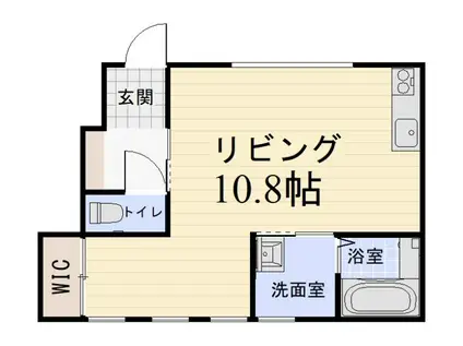 EN CACHETTEA棟(ワンルーム/1階)の間取り写真