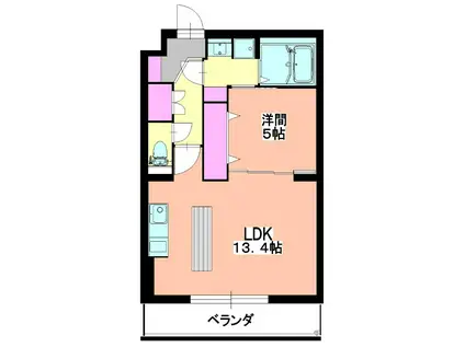 VRD若林(1LDK/3階)の間取り写真