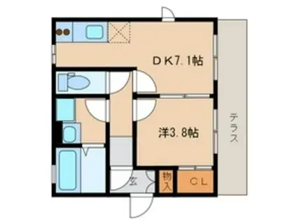 ロークワットコート永福(1DK/1階)の間取り写真