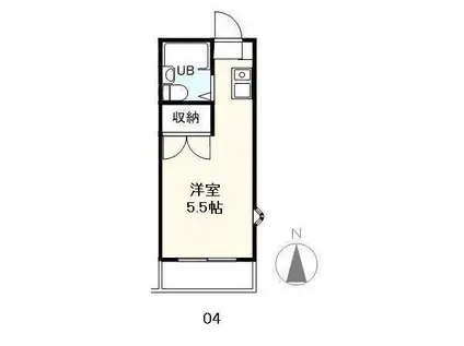 ハイツベルン(1K/3階)の間取り写真