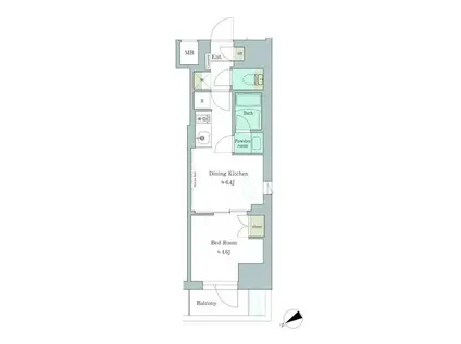 BRILLIA IST 門前仲町(1DK/4階)の間取り写真