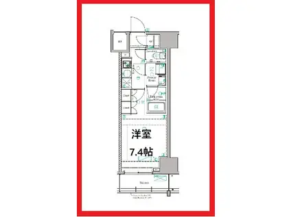 ディップス赤羽レジデンス(1K/12階)の間取り写真