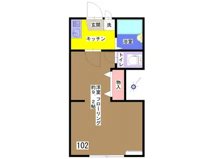 プラネットハウス(1K/1階)の間取り写真