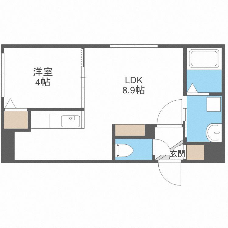 フォレスタ琴似(1LDK/3階)の間取り写真