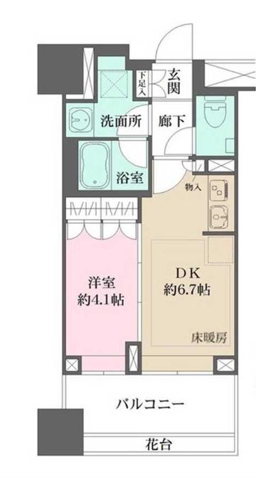 ザ・パークハウス上野(1DK/3階)の間取り写真