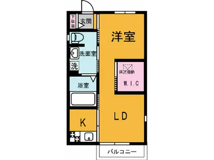 ラピスラズリ(1LDK/1階)の間取り写真