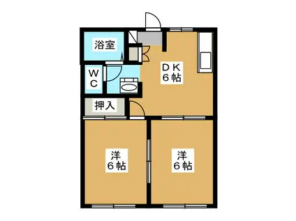 フレグランスハリマ(2DK/1階)の間取り写真