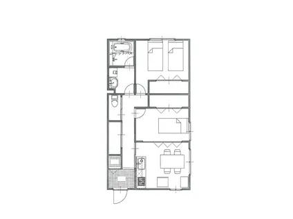 ヴィラ・タマチ(2DK/2階)の間取り写真