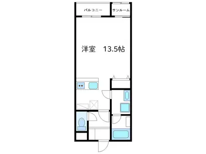 PLAZA新園町(ワンルーム/4階)の間取り写真