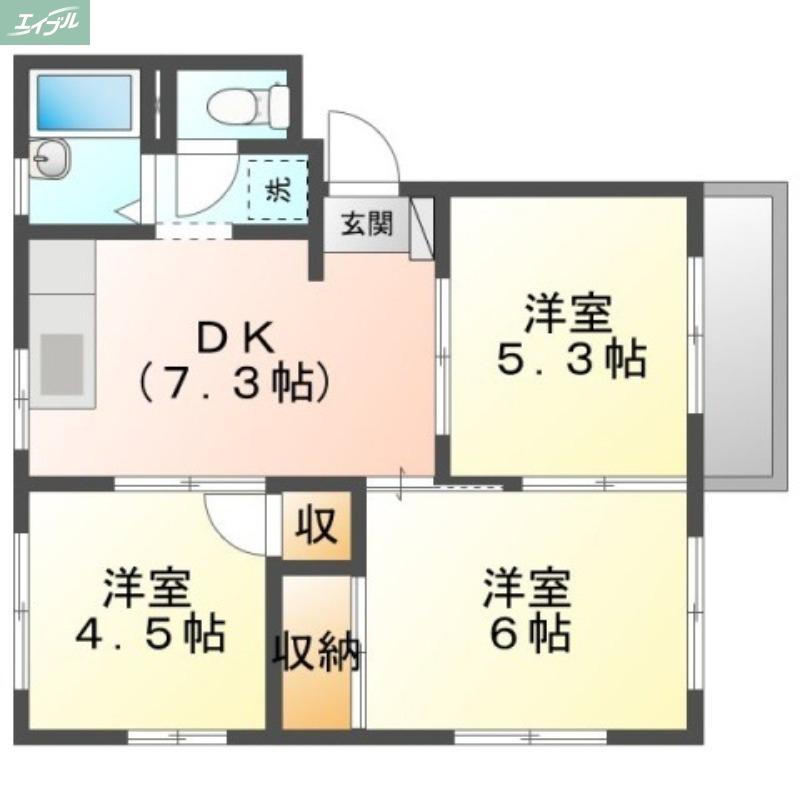 こんにちは(3DK/2階)の間取り写真