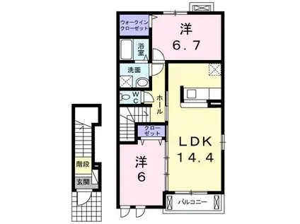サニーミキ(2LDK/2階)の間取り写真