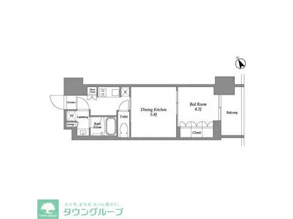 シーズンフラッツ大森西(2K/8階)の間取り写真