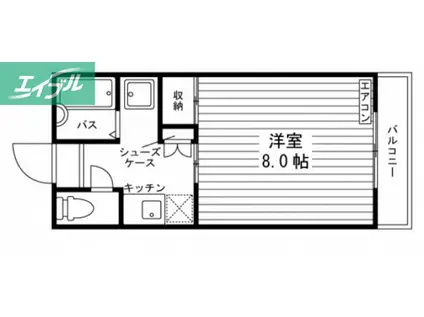 ラピスラズリー88(1K/1階)の間取り写真