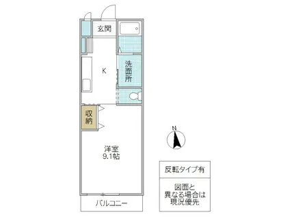 LAPIS LAZULI K(1K/2階)の間取り写真