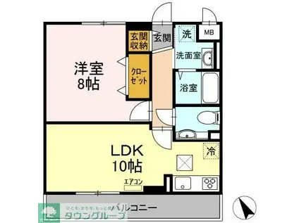 ロイヤルパレス市川(1LDK/4階)の間取り写真
