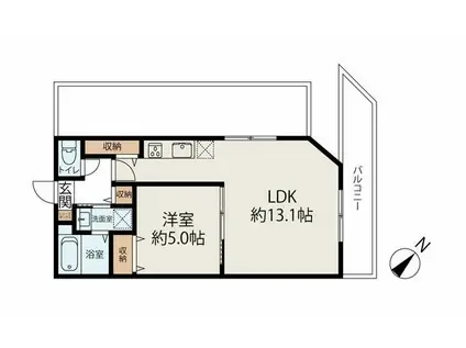 コネクトパークヒルズ八千代台(1LDK/7階)の間取り写真