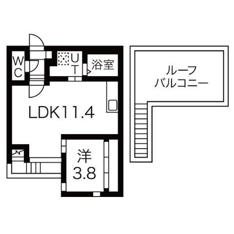 GRANDTIC 中村区役所(1LDK/2階)の間取り写真