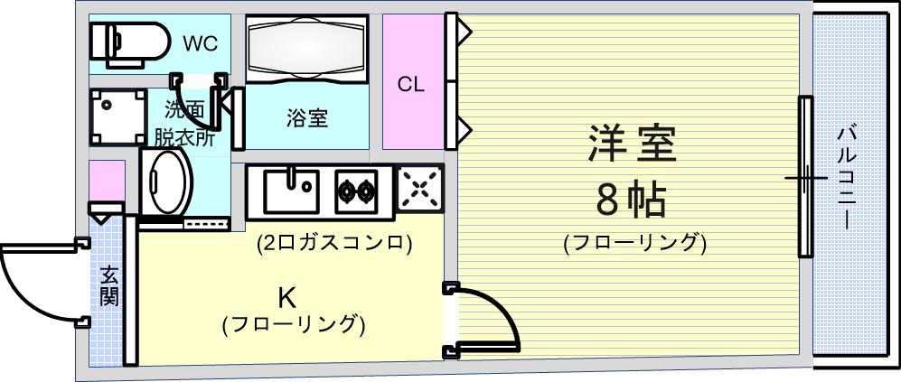 アンプルール・フィギュール(1K/3階)の間取り写真