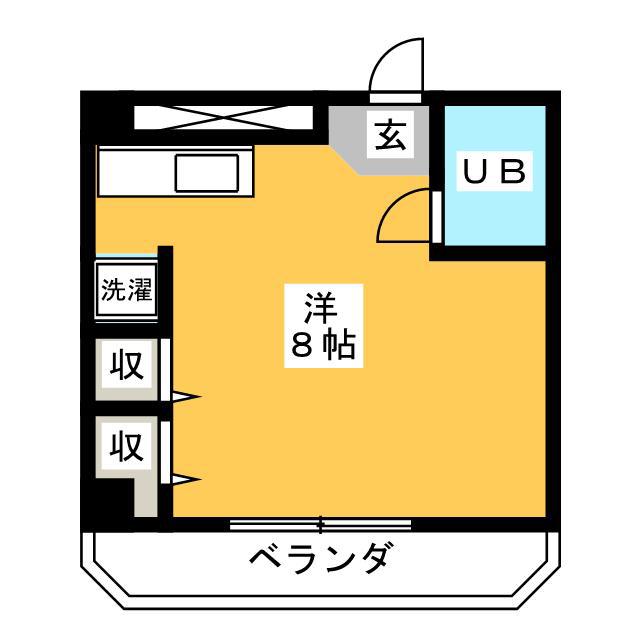 マロンハイツ(ワンルーム/3階)の間取り写真