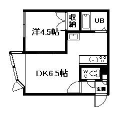 ウィーブ(1DK/1階)の間取り写真