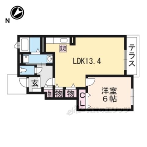 ガレント(1LDK/1階)の間取り写真