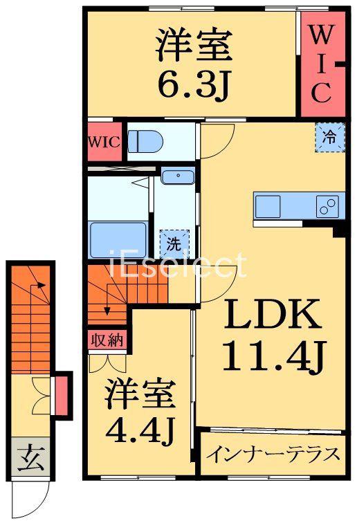 レサンス八街(2LDK/2階)の間取り写真