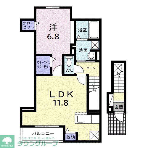 ルミエール ワイズ(1LDK/2階)の間取り写真