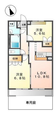 アドバンス(2LDK/1階)の間取り写真