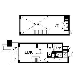 プレジール三ノ宮3(ワンルーム/9階)の間取り写真