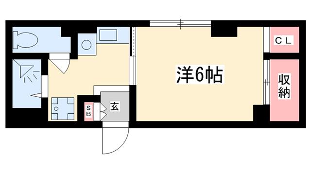 山手マンション(1K/3階)の間取り写真