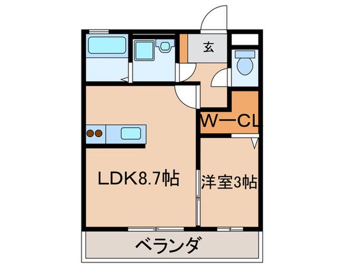 ネオステージ(1LDK/3階)の間取り写真