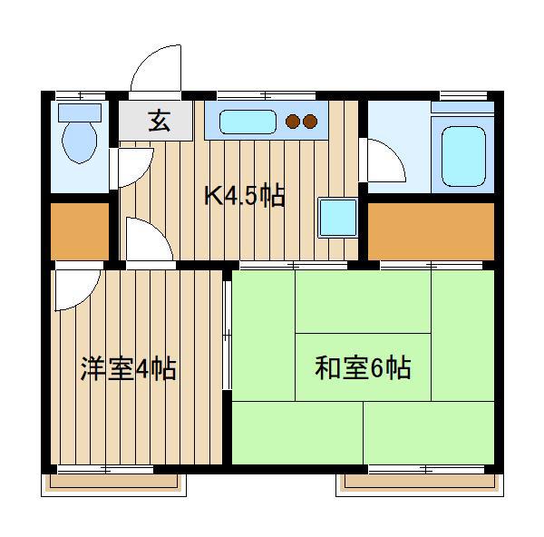 白樺コーポ(2K/2階)の間取り写真