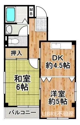 プロスパー大正(2DK/2階)の間取り写真