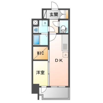 デュオフラッツ鶴舞(1DK/10階)の間取り写真