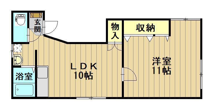 メゾン代官(1LDK/2階)の間取り写真