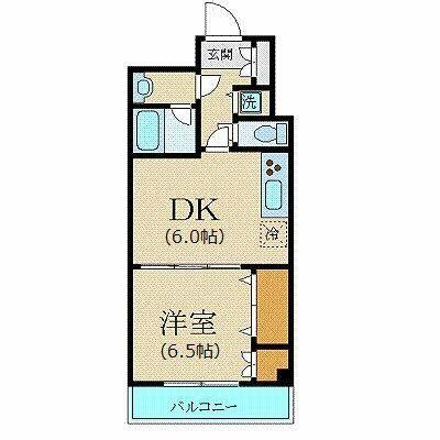 カスタリア新宿(1DK/15階)の間取り写真