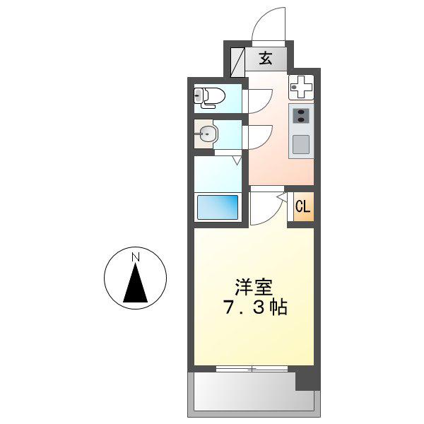 S-FORT大須観音(1K/10階)の間取り写真