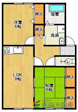 グレースウエストヒルズA(2LDK/2階)の間取り写真
