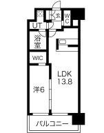 グランカーサ難波元町(1LDK/10階)の間取り写真