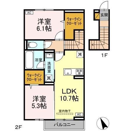 バイヤンツリーばんどう(2LDK/2階)の間取り写真