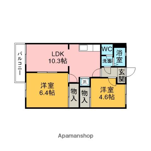 モアクレスト神明(2LDK/2階)の間取り写真