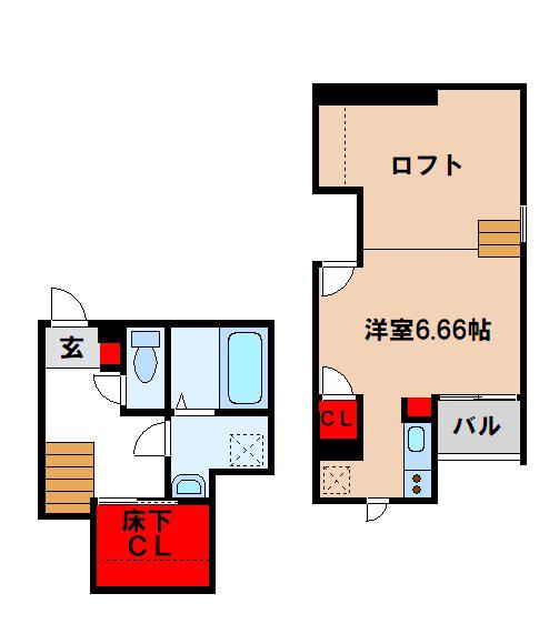 CB鳥栖ヴィレッタ(1K/2階)の間取り写真