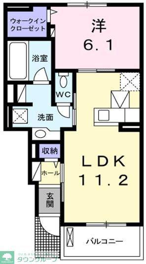 レジェンドXVI(1LDK/2階)の間取り写真