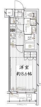 レガリス文京大塚(1K/1階)の間取り写真