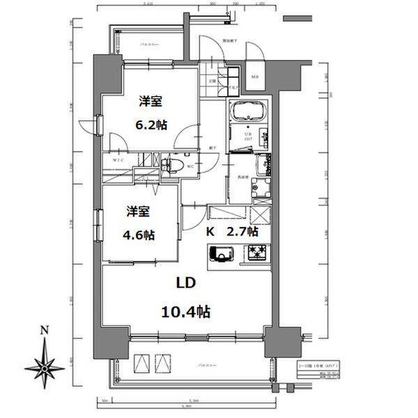 SーRESIDENCE亀島駅前BLAZE(2LDK/4階)の間取り写真