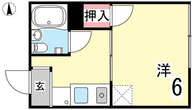 アメニティ小松(1K/2階)の間取り写真